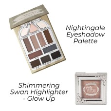 pretty vulgar nightingale eyeshadow palette + shimmering swan highlighter (wc5h)